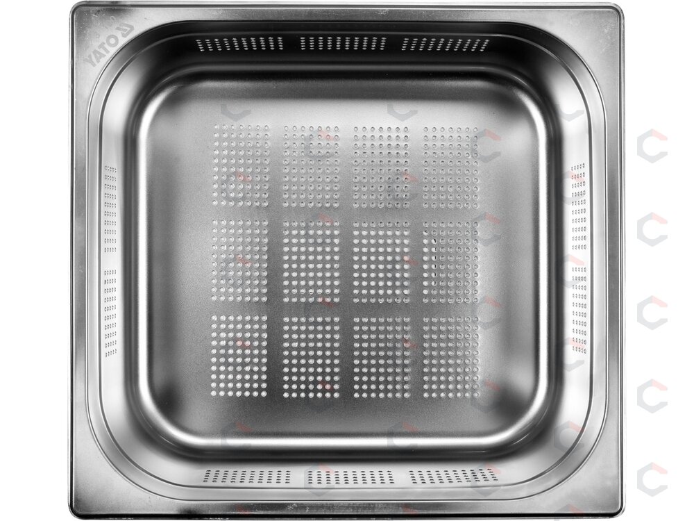 Perforuotas gastronominis indas GN 2/3 | 354 × 325 × 100 mm | nerūdijantis plienas | 9,0 l (YG-00361) 1 Perforuotas gastronominis indas GN 2/3 | 354 × 325 × 100 mm | nerūdijantis plienas | 9,0 l (YG-00361) 1