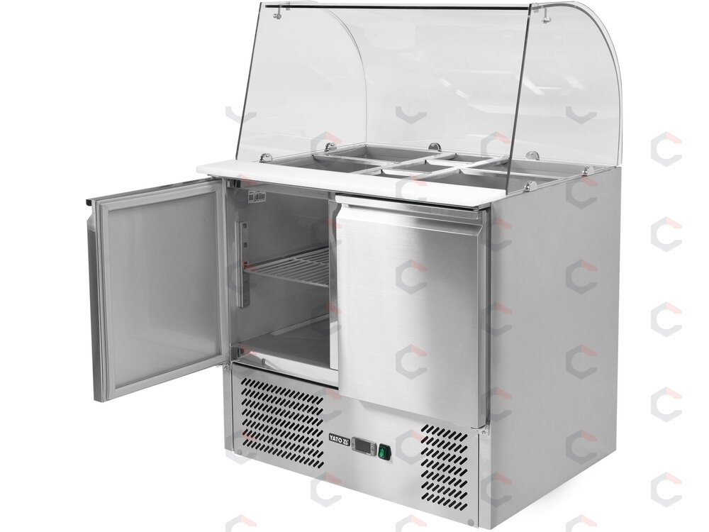 Šaldymo stalas salotoms | 2 durų | su stikline vitrina (YG-05260) 1