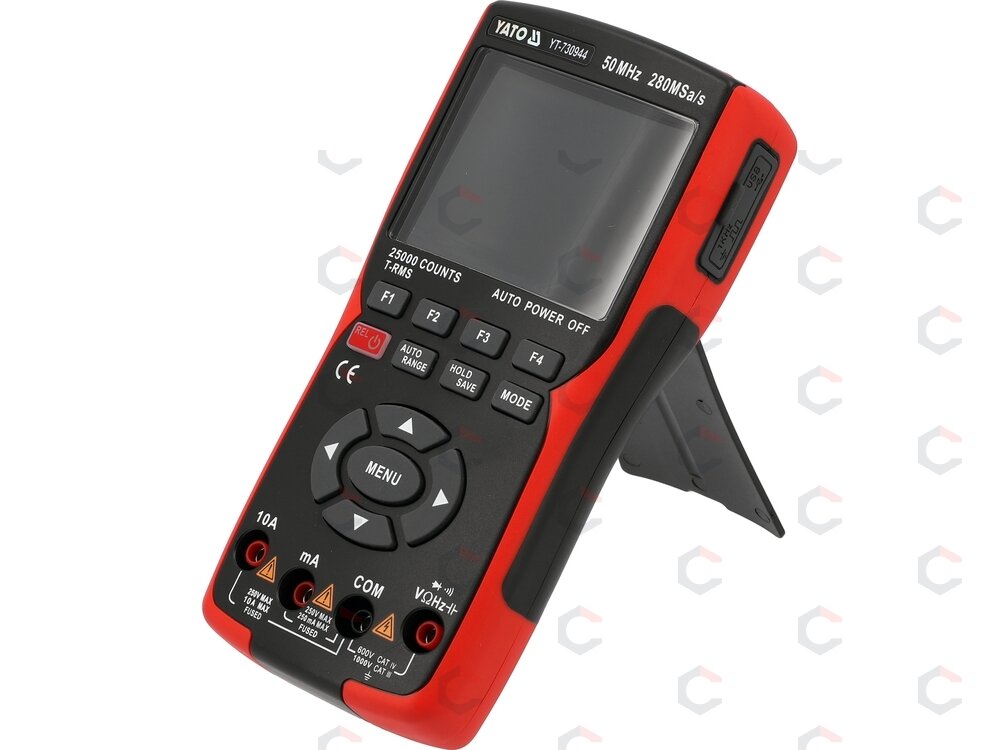 2 kanalų 50 MHz osciloskopas su multimetru ir signalų generatoriumi | 280 MSa/s, TRUE RMS (YT-730944) 2 2 kanalų 50 MHz osciloskopas su multimetru ir signalų generatoriumi | 280 MSa/s, TRUE RMS (YT-730944) 2