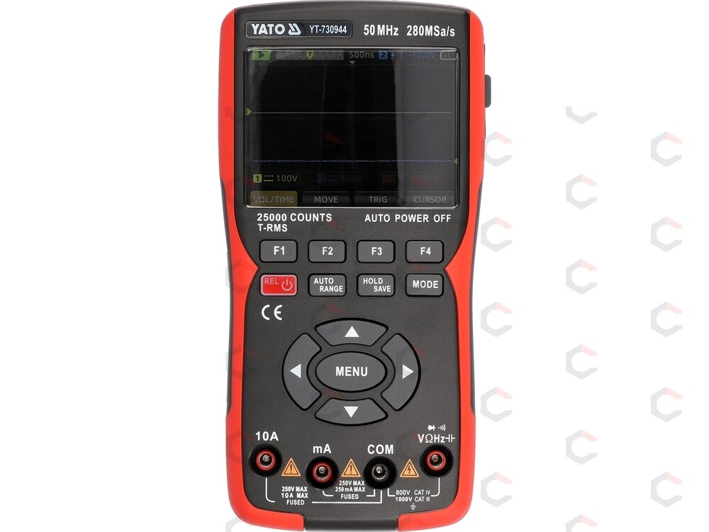2 kanalų 50 MHz osciloskopas su multimetru ir signalų generatoriumi | 280 MSa/s, TRUE RMS (YT-730944) 3 2 kanalų 50 MHz osciloskopas su multimetru ir signalų generatoriumi | 280 MSa/s, TRUE RMS (YT-730944) 3