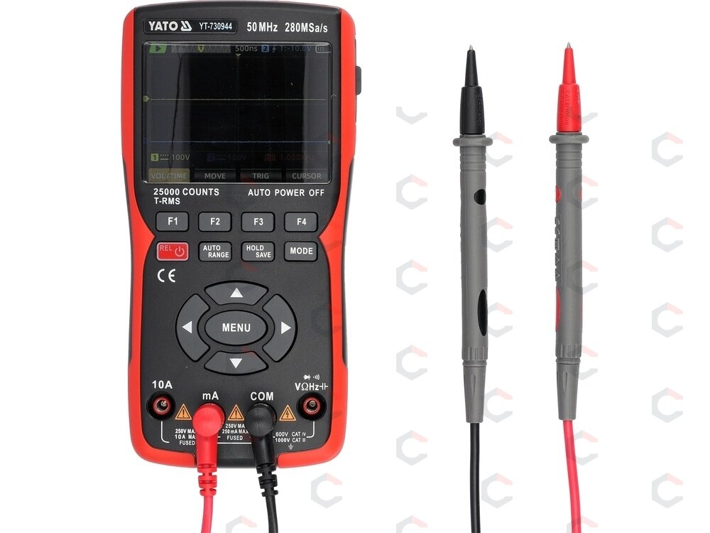 2 kanalų 50 MHz osciloskopas su multimetru ir signalų generatoriumi | 280 MSa/s, TRUE RMS (YT-730944) 7 2 kanalų 50 MHz osciloskopas su multimetru ir signalų generatoriumi | 280 MSa/s, TRUE RMS (YT-730944) 7