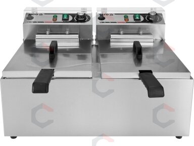 Elektrinė gruzdintuvė 2 kamerų | 2 × 11,5 l (YG-04624) Elektrinė gruzdintuvė 2 kamerų | 2 × 11,5 l (YG-04624)