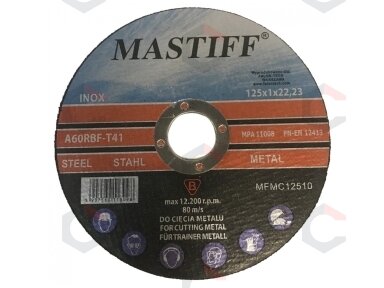 Pjovimo diskas metalui | 125x1.0x22,23 (A60TBF-10) Pjovimo diskas metalui | 125x1.0x22,23 (A60TBF-10)