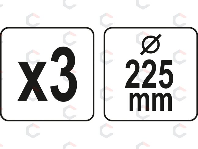 Abrazyvinis tinklinis diskas su Velcro | P120 | 225 mm | 3 vnt. (YT-845833) 2 Abrazyvinis tinklinis diskas su Velcro | P120 | 225 mm | 3 vnt. (YT-845833) 2