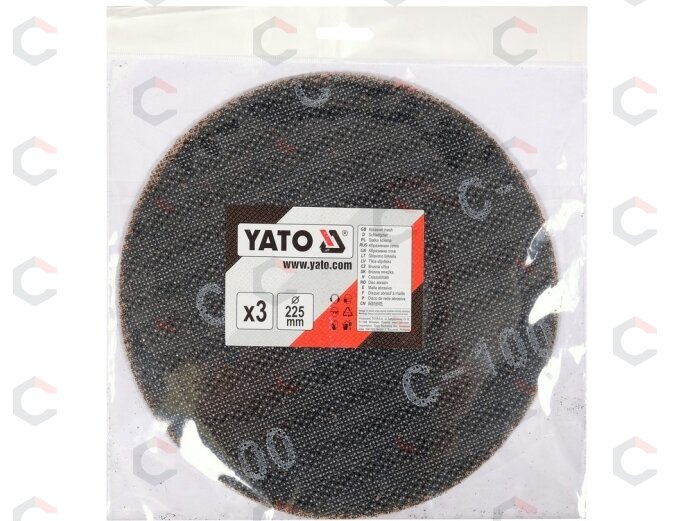 Abrazyvinis tinklinis diskas su Velcro | P100 | 225 mm | 3 vnt. (YT-845823) 1 Abrazyvinis tinklinis diskas su Velcro | P100 | 225 mm | 3 vnt. (YT-845823) 1