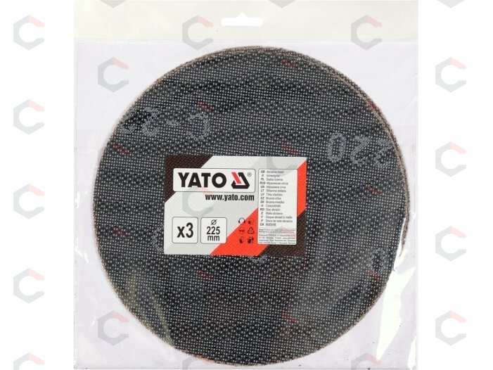 Abrazyvinis tinklinis diskas su Velcro | P220 | 225 mm | 3 vnt. (YT-845863) 1