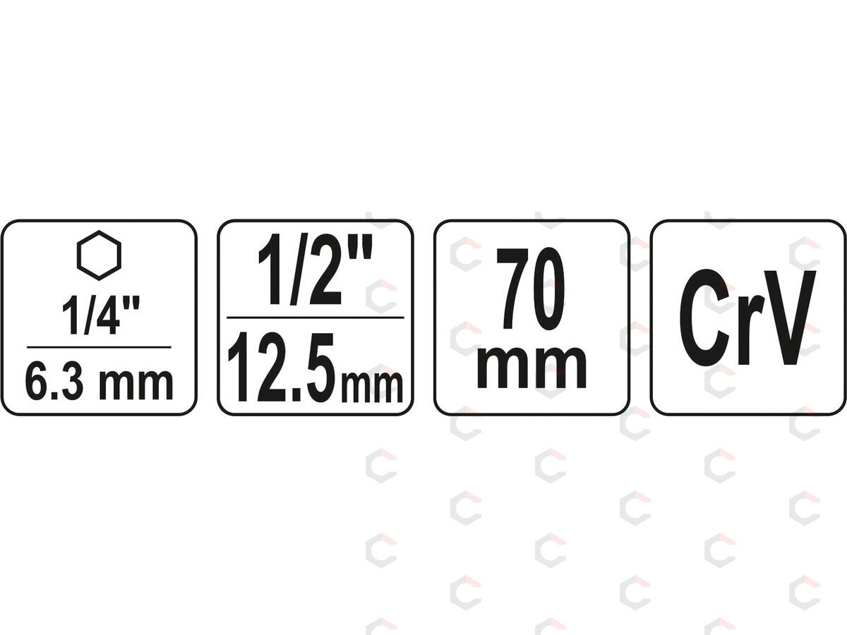 Adapteris | 6,3 mm (1/4") / 12,5 mm (1/2") (YT-04627) 3 Adapteris | 6,3 mm (1/4") / 12,5 mm (1/2") (YT-04627) 3