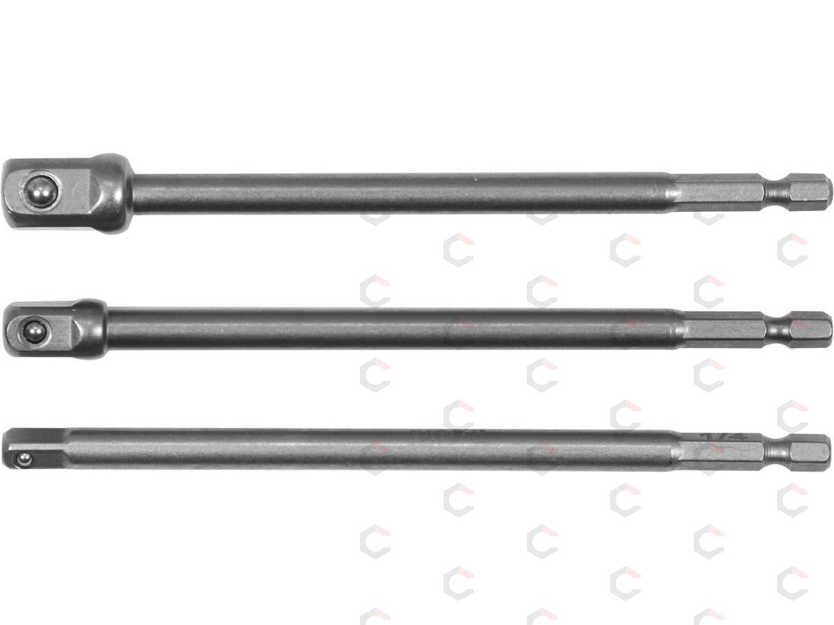 Adapterių komplektas | ilgi | iš 1/4"(6,3 mm) į galvutes 1/4" - 3/8" - 1/2" | 150 mm (YT-04628) Adapterių komplektas | ilgi | iš 1/4"(6,3 mm) į galvutes 1/4" - 3/8" - 1/2" | 150 mm (YT-04628)
