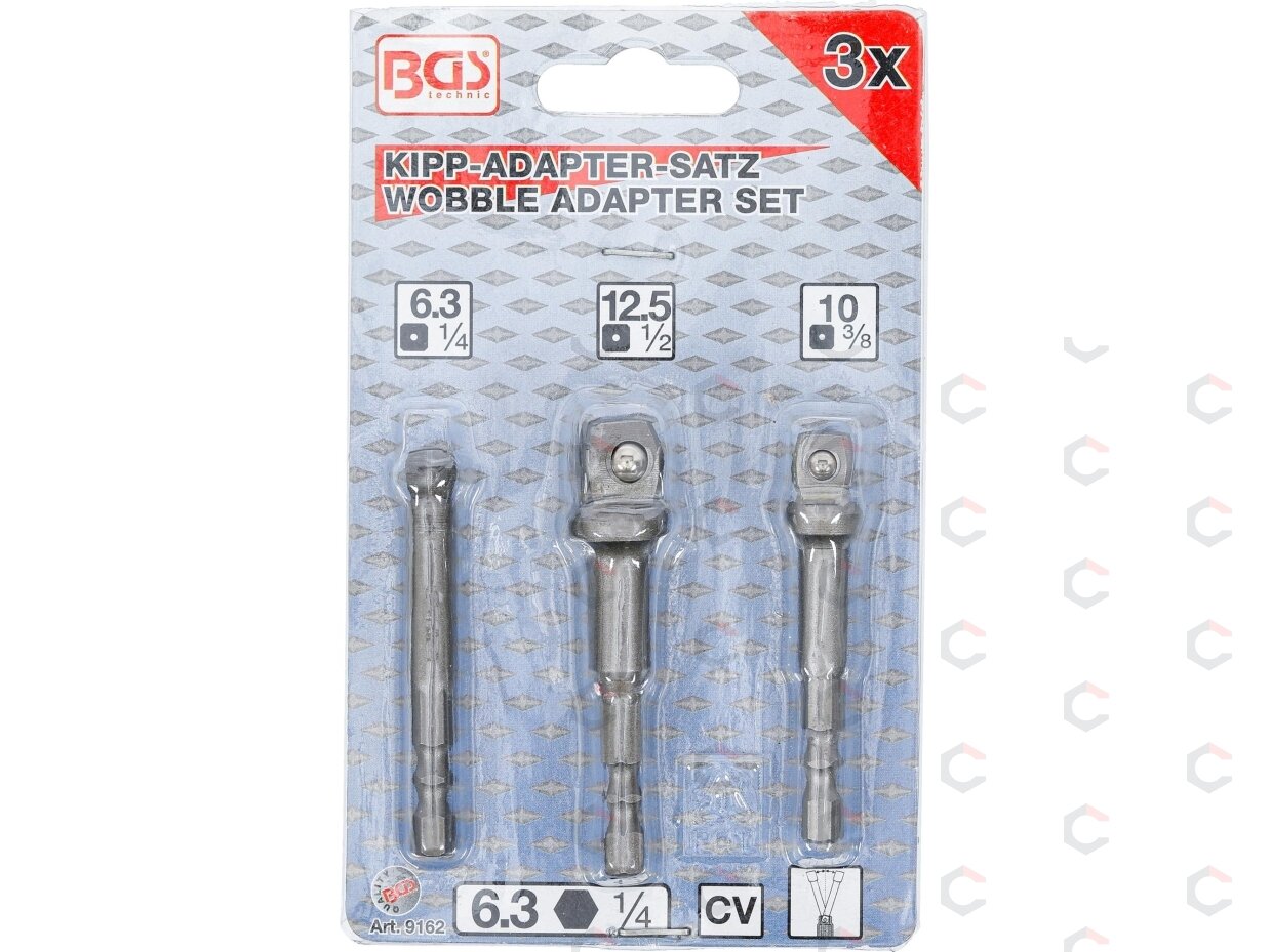 Adapterių rinkinys su šarnyrais | 6.3 mm (1/4") | 3 vnt. (9162) 3 Adapterių rinkinys su šarnyrais | 6.3 mm (1/4") | 3 vnt. (9162) 3