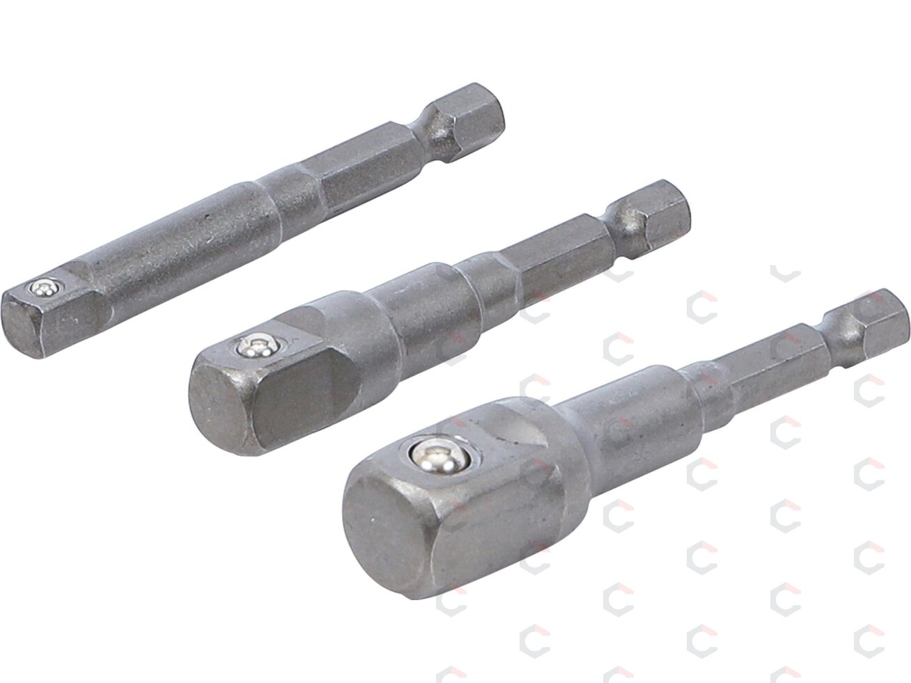 Adapterių komplektas | 6.3 mm (1/4") antgalis | 6.3 mm (1/4") / 10 mm (3/8") / 12,5 mm (1/2") | 3 vnt. (9685) Adapterių komplektas | 6.3 mm (1/4") antgalis | 6.3 mm (1/4") / 10 mm (3/8") / 12,5 mm (1/2") | 3 vnt. (9685)