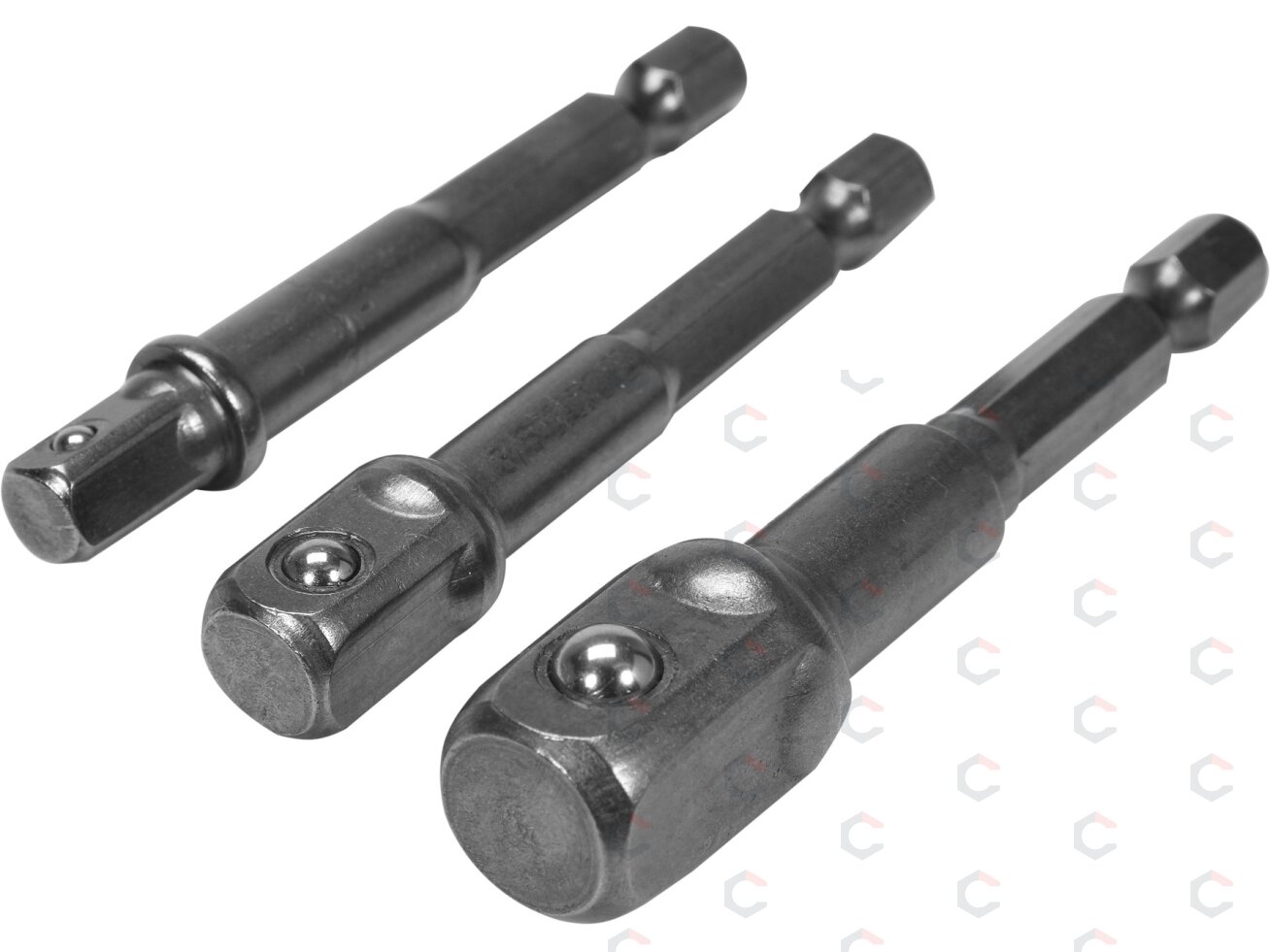 Adapterių komplektas | 6.3 mm (1/4") antgalis | 6.3 mm (1/4") / 10 mm (3/8") / 12,5 mm (1/2") | 3 vnt. (YT-04685) Adapterių komplektas | 6.3 mm (1/4") antgalis | 6.3 mm (1/4") / 10 mm (3/8") / 12,5 mm (1/2") | 3 vnt. (YT-04685)