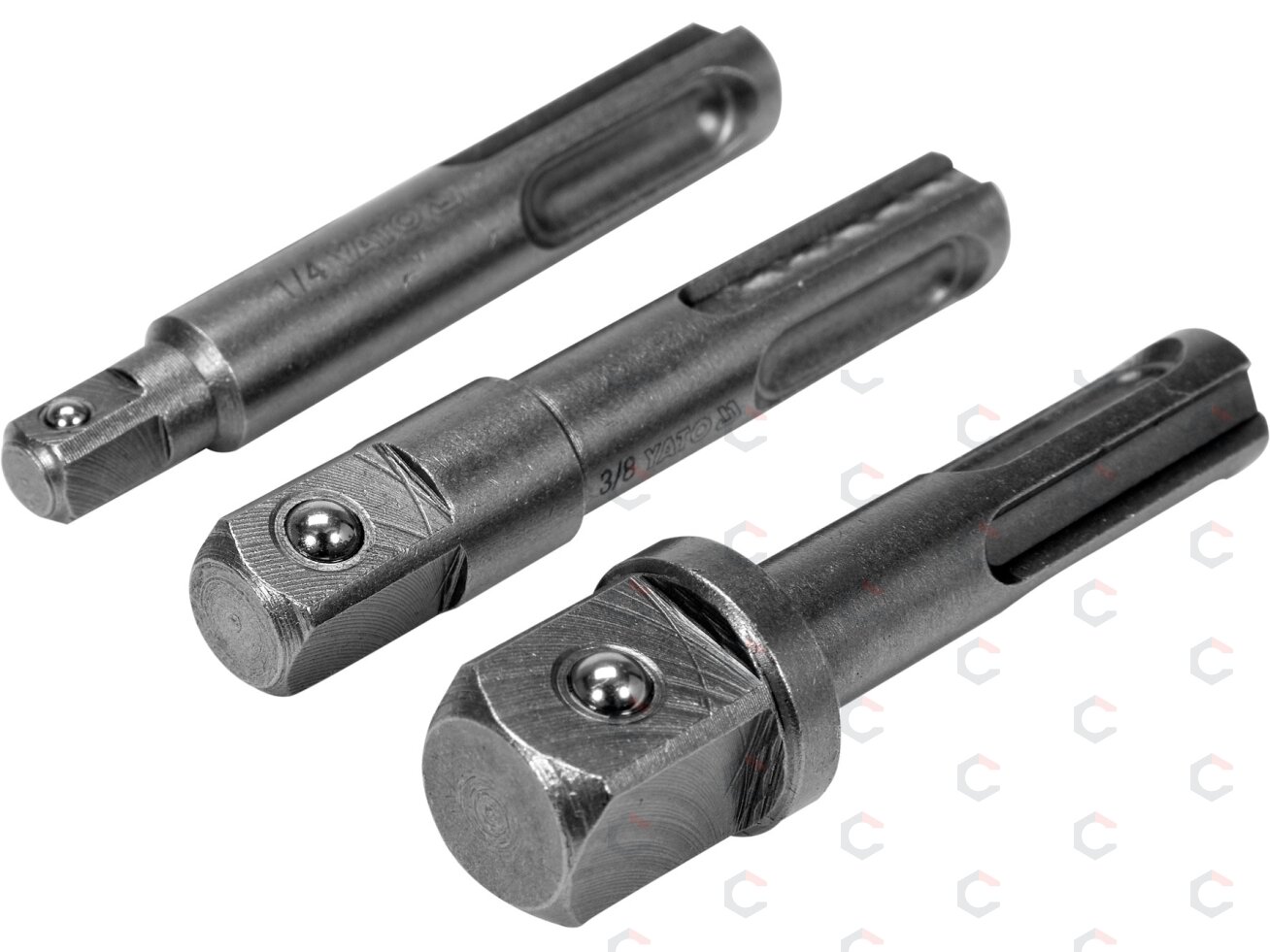 Adapterių rinkinys | SDS - išoriniai kvadratai 6,3 mm (1/4"), 10 mm (3/8"), 12,5 mm (1/2") | 3 vnt. (YT-04686) Adapterių rinkinys | SDS - išoriniai kvadratai 6,3 mm (1/4"), 10 mm (3/8"), 12,5 mm (1/2") | 3 vnt. (YT-04686)