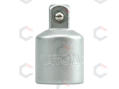 Adapteris galvutėms | vidinis kvadratas 12,5 mm (1/2") - išorinis kvadratas 10 mm (3/8") (YT-1255) Adapteris galvutėms | vidinis kvadratas 12,5 mm (1/2") - išorinis kvadratas 10 mm (3/8") (YT-1255)