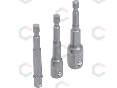 Adapterių komplektas | 6.3 mm (1/4") antgalis | 6.3 mm (1/4") / 10 mm (3/8") / 12,5 mm (1/2") | 3 vnt. (8204) Adapterių komplektas | 6.3 mm (1/4") antgalis | 6.3 mm (1/4") / 10 mm (3/8") / 12,5 mm (1/2") | 3 vnt. (8204)