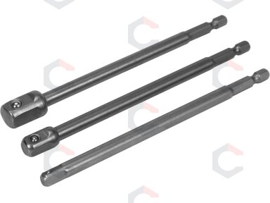 Adapterių komplektas | ilgi | iš 1/4"(6,3 mm) į galvutes 1/4" - 3/8" - 1/2" | 150 mm (YT-04628) Adapterių komplektas | ilgi | iš 1/4"(6,3 mm) į galvutes 1/4" - 3/8" - 1/2" | 150 mm (YT-04628)