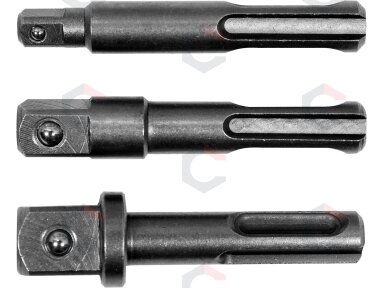 Adapterių rinkinys | SDS - išoriniai kvadratai 6,3 mm (1/4"), 10 mm (3/8"), 12,5 mm (1/2") | 3 vnt. (YT-04686)