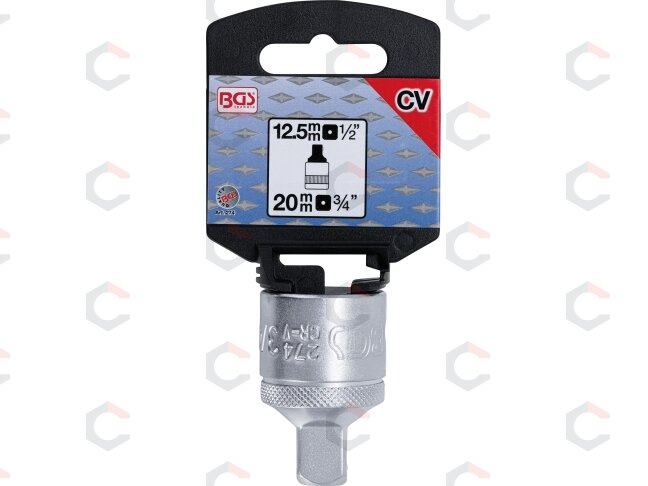 Adapteris galvutėms | vidinis kvadratas 20 mm (3/4") - išorinis kvadratas 12,5 mm (1/2") (274) 1 Adapteris galvutėms | vidinis kvadratas 20 mm (3/4") - išorinis kvadratas 12,5 mm (1/2") (274) 1