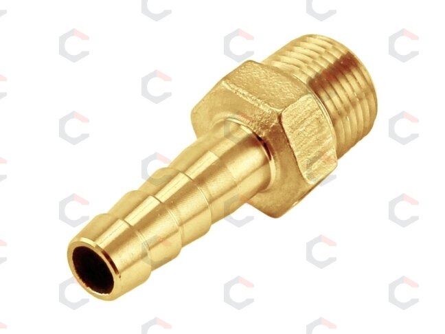 Adapteris žarnai su išoriniu sriegiu | 1/8" - 8 mm (AET18-8) Adapteris žarnai su išoriniu sriegiu | 1/8" - 8 mm (AET18-8)