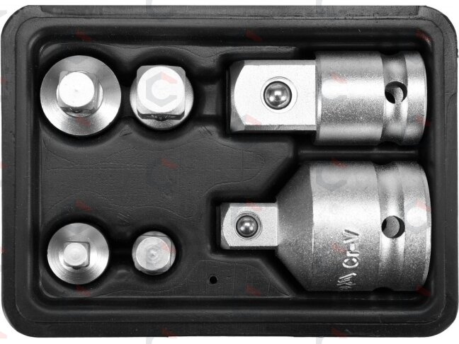 Adapterių rinkinys | 6 vnt. | CrV plienas | su dėžute (YT-10671) Adapterių rinkinys | 6 vnt. | CrV plienas | su dėžute (YT-10671)