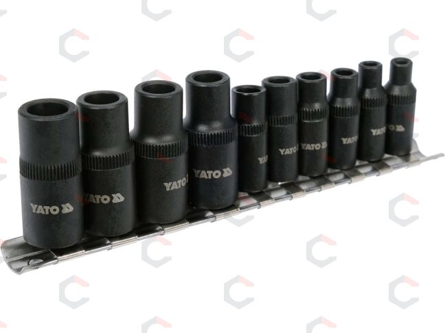 Adapterių rinkinys sriegikliams | 6,3 mm (1/4") / 10 mm (3/8") | 10 vnt. (YT-29280)