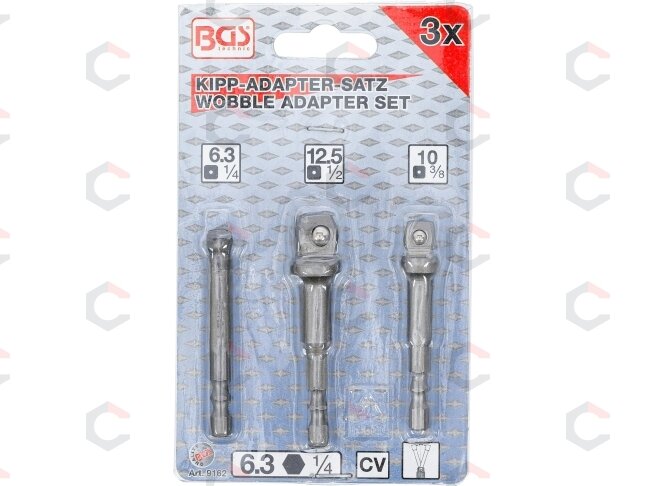 Adapterių rinkinys su šarnyrais | 6.3 mm (1/4") | 3 vnt. (9162) 3 Adapterių rinkinys su šarnyrais | 6.3 mm (1/4") | 3 vnt. (9162) 3