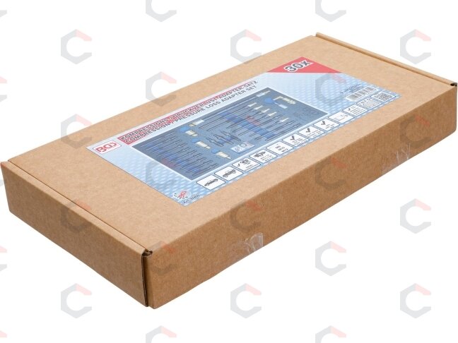 Adapterių rinkinys suspaudimo ir slėgio nuotėkio testeriams | 30 vnt. (6960) 3 Adapterių rinkinys suspaudimo ir slėgio nuotėkio testeriams | 30 vnt. (6960) 3