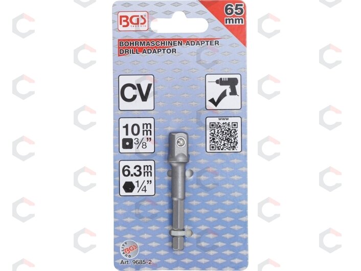 Adapteris | 6,3 mm (1/4") / 10 mm (3/8") (9685-2) 1 Adapteris | 6,3 mm (1/4") / 10 mm (3/8") (9685-2) 1