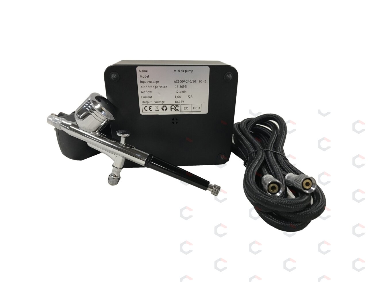 Aerografas su kompresorium | neautomatinio tipo | 12V | 12L/min (AB12) 2 Aerografas su kompresorium | neautomatinio tipo | 12V | 12L/min (AB12) 2