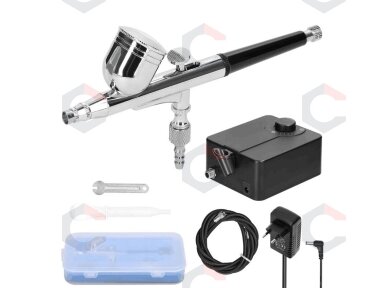 Aerografas su kompresoriumi | automatinis | 12V | 12L/min (AB12A) Aerografas su kompresoriumi | automatinis | 12V | 12L/min (AB12A)