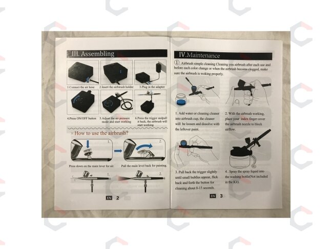 Aerografas su kompresoriumi | automatinis | 12V | 12L/min (AB12A) 3 Aerografas su kompresoriumi | automatinis | 12V | 12L/min (AB12A) 3