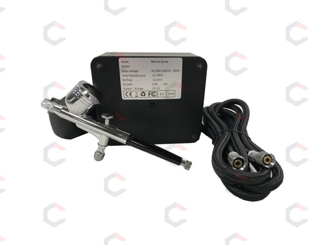 Aerografas su kompresorium | neautomatinio tipo | 12V | 12L/min (AB12) 2 Aerografas su kompresorium | neautomatinio tipo | 12V | 12L/min (AB12) 2