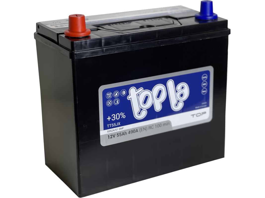 Akumuliatorius Topla TOP JIS | 12V 55Ah | 490A EN (TTP-A-55L)