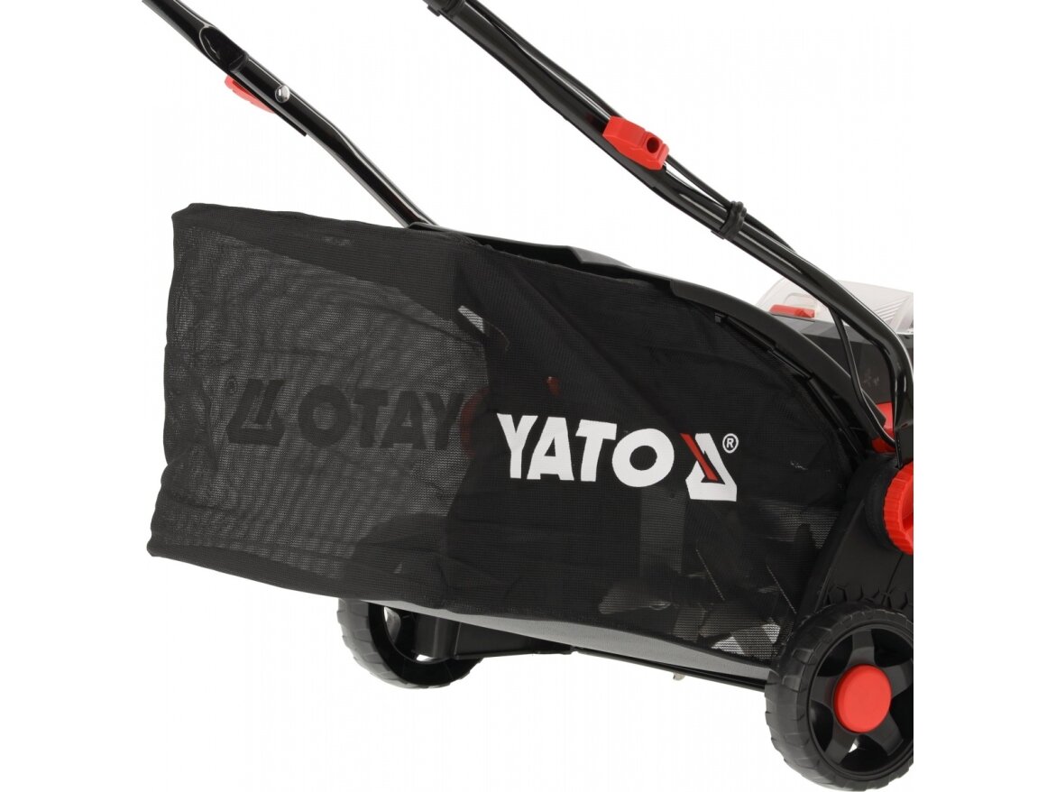 Akumuliatorinis vejos skarifikatorius-aeratorius 2 × 18 V, 360 mm, 900 W, su 2 × 4 Ah akumuliatoriais ir įkrovikliu YATO (YT-84841) 8