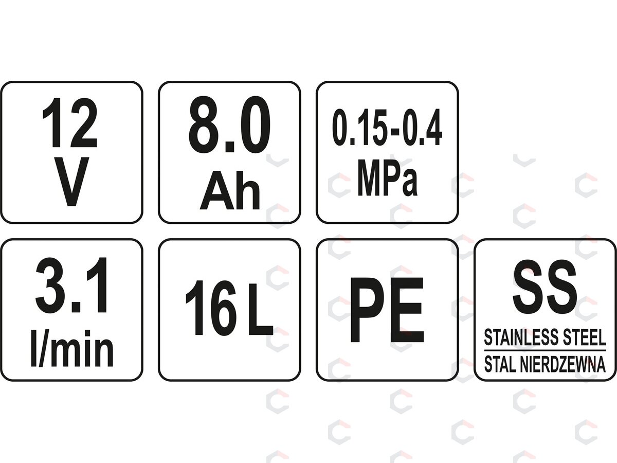 Akumuliatorinis kuprinis purkštuvas | 8 Ah | 12V | 16 l (89610) 5 Akumuliatorinis kuprinis purkštuvas | 8 Ah | 12V | 16 l (89610) 5
