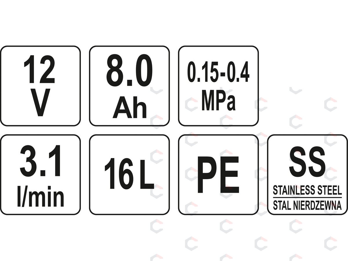 Akumuliatorinis kuprinis purkštuvas | 8 Ah | 12V | 16 l (89611) 5 Akumuliatorinis kuprinis purkštuvas | 8 Ah | 12V | 16 l (89611) 5