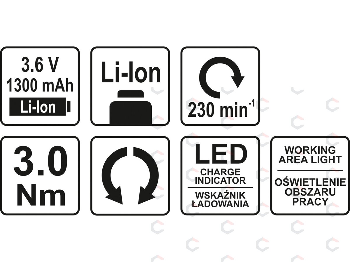 Akumuliatorinis suktukas LI-ION, 3,6V 1,3 AH (YT-82760) 5 Akumuliatorinis suktukas LI-ION, 3,6V 1,3 AH (YT-82760) 5