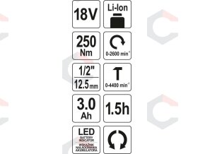 Akumuliatorinis smūginis veržliasūkis | bešepetėlinis | Li-ion | 3,00 mAh | 250Nm | 18V (YT-82802) 8 Akumuliatorinis smūginis veržliasūkis | bešepetėlinis | Li-ion | 3,00 mAh | 250Nm | 18V (YT-82802) 8