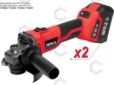 Akumuliatorinis kampinis šlifuoklis 4Ahx2 | soft start | 18V | 125 mm (YT-828295) Akumuliatorinis kampinis šlifuoklis 4Ahx2 | soft start | 18V | 125 mm (YT-828295)