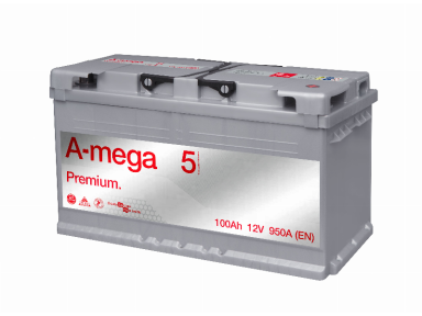 Akumuliatorius A-Mega Premium 12V 100Ah 950A EN (5MP100R) Akumuliatorius A-Mega Premium 12V 100Ah 950A EN (5MP100R)