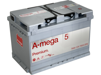 Akumuliatorius A-Mega Premium 12V 78Ah 760A EN (5MP78R) Akumuliatorius A-Mega Premium 12V 78Ah 760A EN (5MP78R)