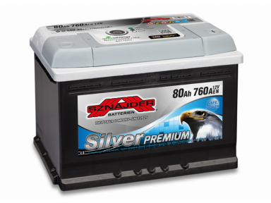 Akumuliatorius Sznajder SILVER PREMIUM | 12V 80Ah 760A EN (SZS80R)
