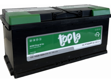 Akumuliatorius Topla AGM | 12V 105Ah Stop & Go | 950A EN (TTAGM105R)