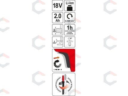 Akumuliatorinis siaurapjūklis | 18 V | krovimas 60 min (YT-82822) 3 Akumuliatorinis siaurapjūklis | 18 V | krovimas 60 min (YT-82822) 3