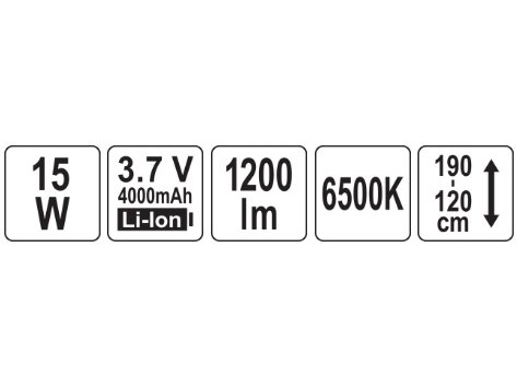Akumuliatorinė variklio skyriaus LED lempa Sthor | 1200 lm | 120–190 cm (82707) 5 Akumuliatorinė variklio skyriaus LED lempa Sthor | 1200 lm | 120–190 cm (82707) 5