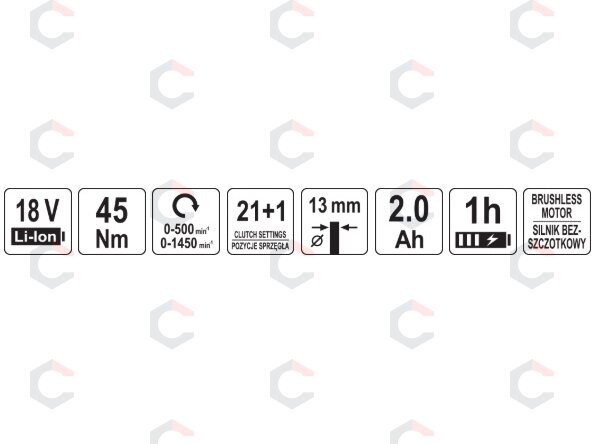 Akumuliatorinis gręžtuvas | 18V 45NM | 2 baterijos (YT-8277905) 9 Akumuliatorinis gręžtuvas | 18V 45NM | 2 baterijos (YT-8277905) 9