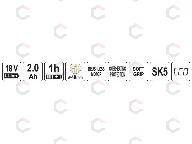 Akumuliatorinis sekatorius 18V | 40 mm | 2 AH (YT-828382) 13 Akumuliatorinis sekatorius 18V | 40 mm | 2 AH (YT-828382) 13