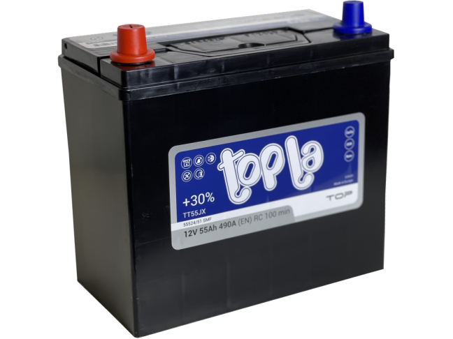 Akumuliatorius Topla TOP JIS | 12V 55Ah | 490A EN (TTP-A-55L) Akumuliatorius Topla TOP JIS | 12V 55Ah | 490A EN (TTP-A-55L)