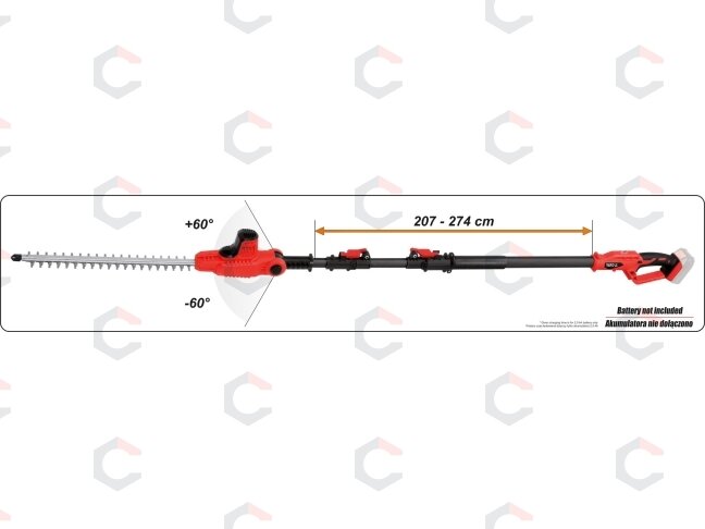 Akumuliatorinė teleskopinė krūmapjovė | 18V 207-274 cm | be akumuliatoriaus (YT-82835) 3 Akumuliatorinė teleskopinė krūmapjovė | 18V 207-274 cm | be akumuliatoriaus (YT-82835) 3