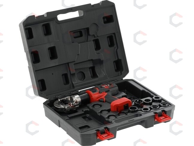 Akumuliatorinis PEX-AL-PEX vamzdžių presas YATO | U/TH 16–32 mm | 18 V | 60 kN (YT-21733) 10 Akumuliatorinis PEX-AL-PEX vamzdžių presas YATO | U/TH 16–32 mm | 18 V | 60 kN (YT-21733) 10