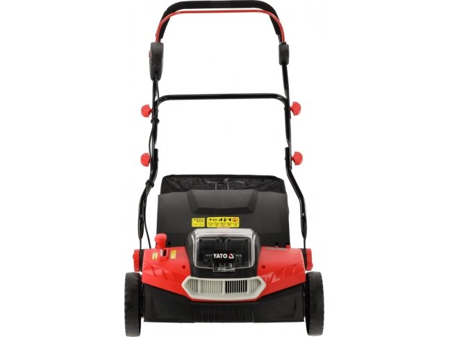 Akumuliatorinis vejos skarifikatorius-aeratorius 2 × 18 V, 360 mm, 900 W, su 2 × 4 Ah akumuliatoriais ir įkrovikliu YATO (YT-84841) 5